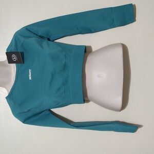 Diosafit Long Sleeve Aqua Cropped Top Size Large NWT